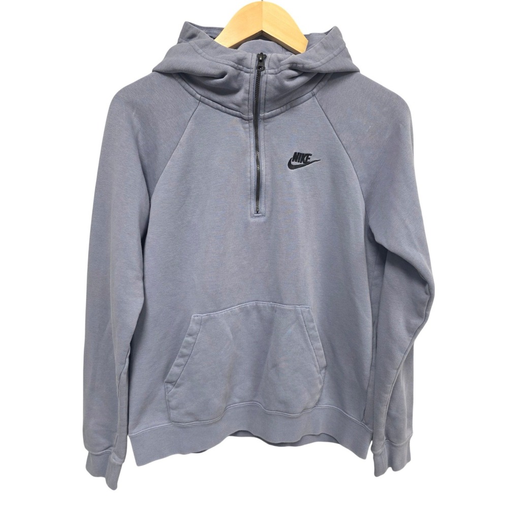 Nike Quarter Zip Hoodie Women S Blue Sportswear Fleece Pullover CU6107-482 Sport